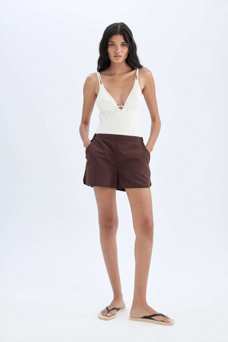 DeFacto Brown Woman Regular Fit Swim Shorts Casual - Image 1